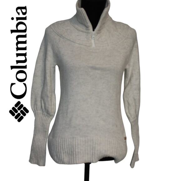 Columbia Cotton Wool Blend 1/4 Zip Sweater Size Small - Picture 1 of 12